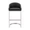 Armen Living Atherik Bar Stool in Brushed Stainless Steel with Black Faux Leather 840254335813 - alternate 5